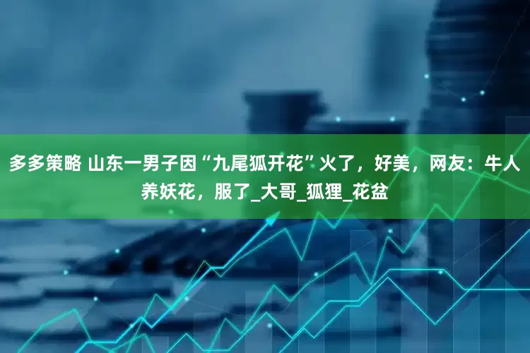 多多策略 山东一男子因“九尾狐开花”火了，好美，网友：牛人养妖花，服了_大哥_狐狸_花盆